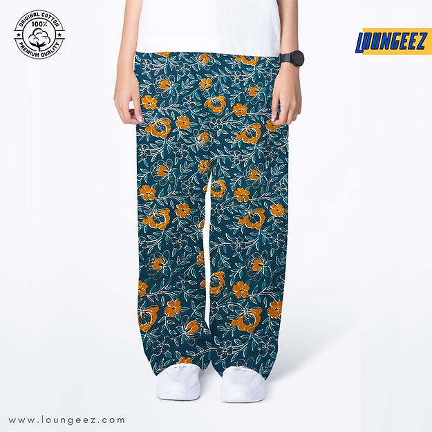 Loungeez Green/Yellow Floral Printed Pant