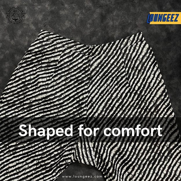 Loungeez Black/White Striped Cotton Pant