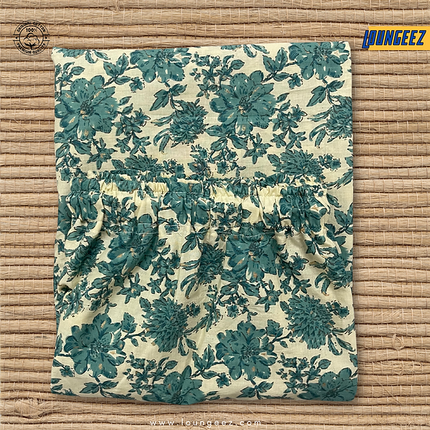 Green/Beige Floral Printed Pants