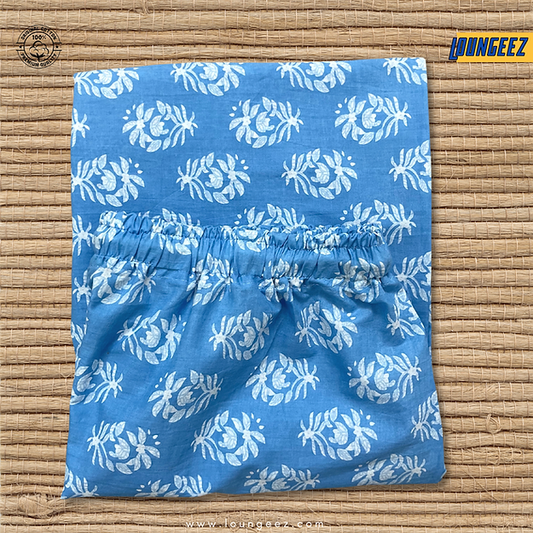 Light Blue/White Printed Pants