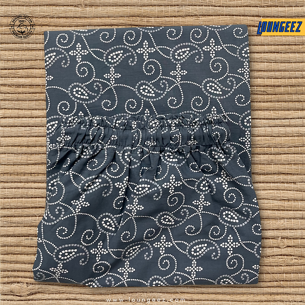 Grey/White Ethnic Printed Pants